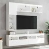 TV staliukas Sieninės TV spintelės su LED lemputėmis, 7vnt., baltos spalvos