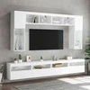 TV staliukas Sieninės TV spintelės su LED, 2vnt., baltos, 60x30x40cm