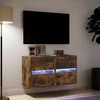 TV staliukas Sieninės TV spintelės su LED, 2vnt., dūminio ąžuolo, 41x31x45cm