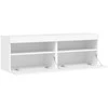 TV staliukas Sieninės TV spintelės su LED, 2vnt., baltos, 60x30x40cm