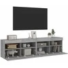 TV staliukas Sieninės TV spintelės su LED, 2vnt., pilkos ąžuolo, 80x30x40cm