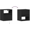 TV staliukas Sieninės TV spintelės su LED, 2vnt., juodos, 41x31x45cm