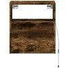 TV staliukas Sieninės TV spintelės su LED, 2vnt., dūminio ąžuolo, 41x31x45cm