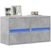 TV staliukas Sieninės TV spintelės su LED, 2vnt., betono pilkos, 41x31x45cm