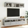 TV staliukas Sieninės TV spintelės su LED, 2vnt., betono pilkos, 80x30x40cm
