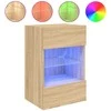 TV staliukas Sieninės TV spintelės su LED, 2vnt., ąžuolo, 40x30x60,5cm