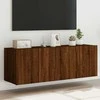 TV staliukas Sieninės TV spintelės su LED, 2vnt., rudos ąžuolo, 60x35x41cm