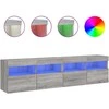 TV staliukas Sieninės TV spintelės su LED, 2vnt., pilkos ąžuolo, 80x30x40cm