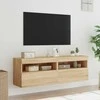 TV staliukas Sieninės TV spintelės su LED, 2vnt., sonoma ąžuolo, 60x30x40cm