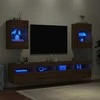 TV staliukas Sieninės TV spintelės su LED, 2vnt., rudos, 40x30x60,5cm