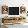 TV staliukas Sieninės spintelės su LED apšvietimu televizoriui, 2vnt., artisano, 40x30x60,5cm