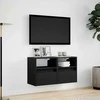 TV staliukas Sieninės TV spintelės su LED, 2vnt., juodos, 41x31x45cm