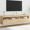 TV staliukas Sieninės TV spintelės su LED, 2vnt., sonoma ąžuolo, 80x30x40cm