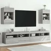 TV staliukas Sieninės TV spintelės su LED, 2vnt., pilkos, 40x30x60,5cm