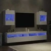 TV staliukas Sieninės TV spintelės su LED, 2vnt., baltos, 40x30x60,5cm