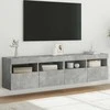 TV staliukas Sieninės TV spintelės su LED, 2vnt., betono pilkos, 80x30x40cm