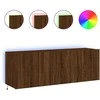 TV staliukas Sieninės TV spintelės su LED, 2vnt., rudos ąžuolo, 60x35x41cm