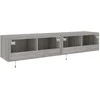 TV staliukas Sieninės TV spintelės su LED, 2vnt., pilkos ąžuolo, 80x35x31cm