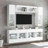 TV staliukas Sieninės TV spintelės su LED lemputėmis, 6vnt., baltos spalvos