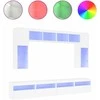TV staliukas Sieninės TV spintelės su LED lemputėmis, 8vnt., baltos spalvos