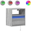 TV staliukas Sieninės TV spintelės su LED, 2vnt., pilkos, 41x31x45cm