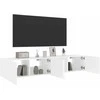 TV staliukas Sieninės TV spintelės su LED, 2vnt., baltos, 80x35x31cm