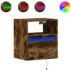 TV staliukas Sieninės TV spintelės su LED, 2vnt., dūminio ąžuolo, 41x31x45cm