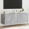 TV staliukas Sieninės TV spintelės su LED, 2vnt., betono pilkos, 60x35x41cm