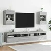 TV staliukas Sieninės TV spintelės su LED, 2vnt., pilkos, 40x30x60,5cm