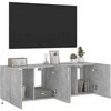 TV staliukas Sieninės TV spintelės su LED, 2vnt., betono pilkos, 60x35x41cm