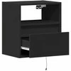 TV staliukas Sieninės TV spintelės su LED, 2vnt., juodos, 41x31x45cm