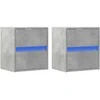 TV staliukas Sieninės TV spintelės su LED, 2vnt., betono pilkos, 41x31x45cm