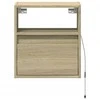 TV staliukas Sieninės TV spintelės su LED, 2vnt., sonoma ąžuolo, 41x31x45cm