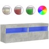 TV staliukas Sieninės TV spintelės su LED, 2vnt., betono pilkos, 60x30x40cm