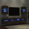 TV staliukas Sieninės TV spintelės su LED, 2vnt., dūminės, 40x30x60,5cm