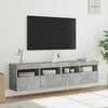 TV staliukas Sieninės TV spintelės su LED, 2vnt., betono pilkos, 80x30x40cm