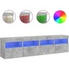 TV staliukas Sieninės TV spintelės su LED, 2vnt., betono pilkos, 80x30x40cm