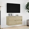 TV staliukas Sieninės TV spintelės su LED, 2vnt., sonoma ąžuolo, 41x31x45cm