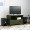 TV staliukas Televizoriaus spintelė, alyvuogių žalia, 68x39x43,5cm, plienas