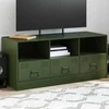 TV staliukas Televizoriaus spintelė, alyvuogių žalia, 99x39x44cm, plienas