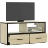 TV staliukas Televizoriaus spintelė, ąžuolo, 80x31x39,5cm, mediena/metalas
