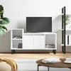 TV staliukas Televizoriaus spintelė, balta, 100x35x55cm, mediena, blizgi
