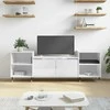 TV staliukas Televizoriaus spintelė, balta, 160x35x55cm, mediena, blizgi