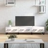 TV staliukas Televizoriaus spintelė, balta, 150x36x30cm, mediena, blizgi