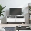 TV staliukas Televizoriaus spintelė, balta, 100x34,5x44,5cm, mediena, blizgi