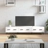 TV staliukas Televizoriaus spintelė, balta, 150x36x30cm, apdirbta mediena