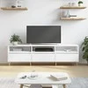 TV staliukas Televizoriaus spintelė, balta, 150x30x44,5cm, apdirbta mediena
