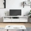 TV staliukas Televizoriaus spintelė, balta, 150x30x44,5cm, apdirbta mediena
