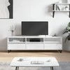 TV staliukas Televizoriaus spintelė, balta, 150x30x44,5cm, mediena, blizgi