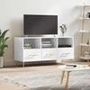 TV staliukas Televizoriaus spintelė, balta, 102x36x50cm, mediena, blizgi